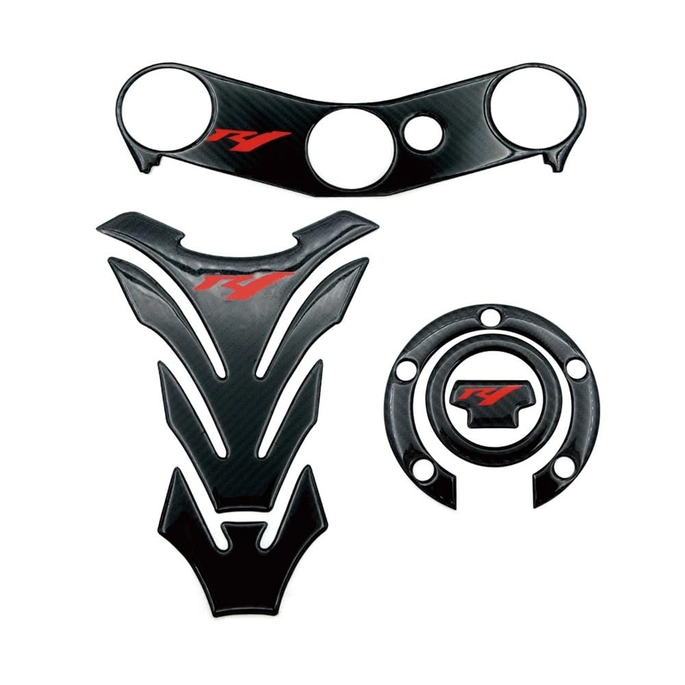 Motorrad-Tank-Aufkleber Für Ya&maha YZFR1 YZF R1 YZF1000 2002 2003 2004 2005 2006 Aufkleber Öl Gas Kraftstoff Tank Pad Decals Protector Triple Clamp Motorrad von KOTGBEWM