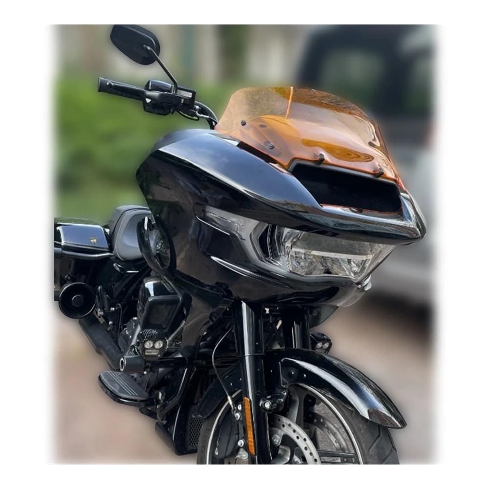 Motorrad Windabweiser Motorradzubehör 9-Zoll-Wellen-Windschutzscheibe Windschutzscheibe Für Harley Touring CVO 121 117 Road Glide ST FLTRXSE 2023-2024 von KOTGBEWM