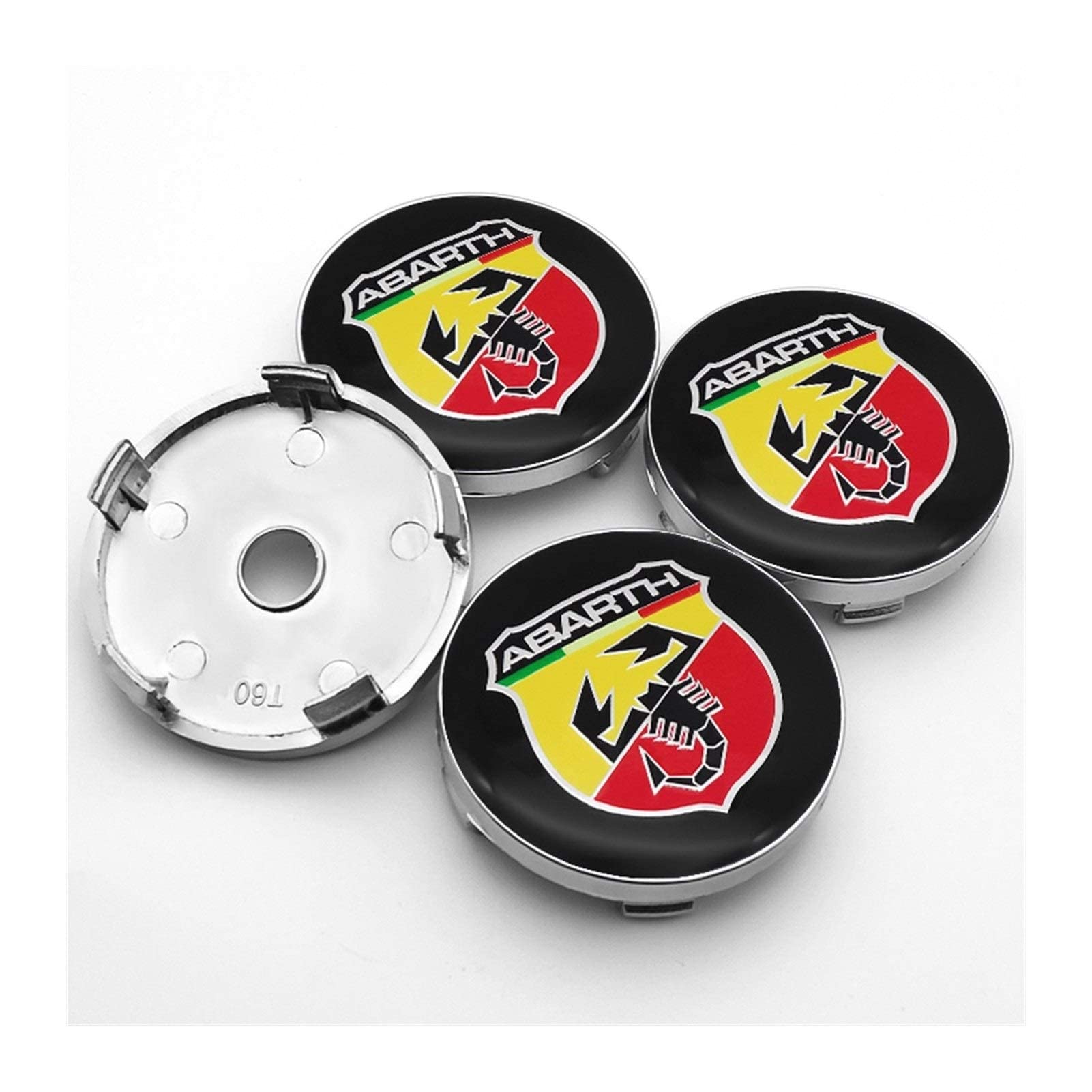 4 Stück Radnabenkappen Nabendeckel Felgendeckel Felgenkappen Radnabenabdeckung Radkappen 56mm für Abarth 500 595 1100 von KOUNNENA