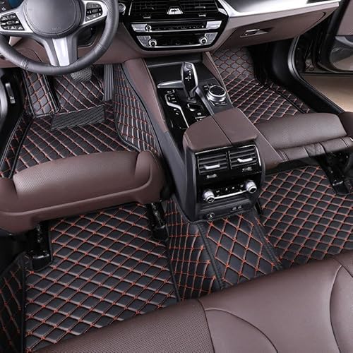 Autofussmatten für BMW 7 Series SWB 2008-2015 F01, Vollständige Abdeckung Fussmatten Auto - Leder Allwetter-Material, 360° Hochrand & rutschfeste Oberfläche,B/Black-2 von KPIRXO