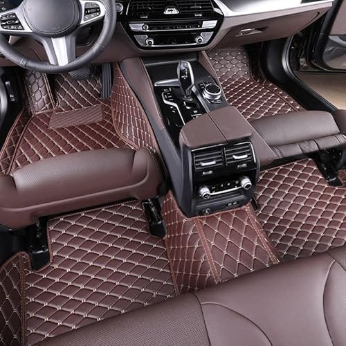 Autofussmatten für Bentley Continental Flying (5seats) 2014-2017, Vollständige Abdeckung Fussmatten Auto - Leder Allwetter-Material, 360° Hochrand & rutschfeste Oberfläche,D/Brown von KPIRXO