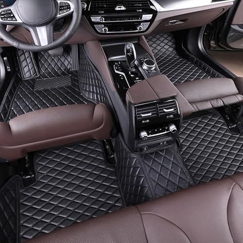 Autofussmatten für Bentley Continental GT 2012-2018, Vollständige Abdeckung Fussmatten Auto - Leder Allwetter-Material, 360° Hochrand & rutschfeste Oberfläche,A/Black-1 von KPIRXO