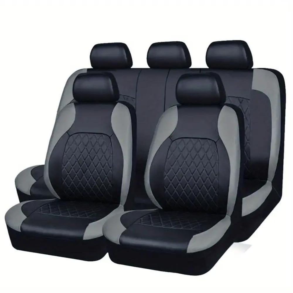 KPIRXO Autositzschoner für Hyundai Matrix 20018-2023, 5-Sitzer Auto Autositzbezüge Universal Autositzauflage, 9-Teiliges Set Sitzbezug Auto Vordersitze Rücksitze,B/Grey von KPIRXO