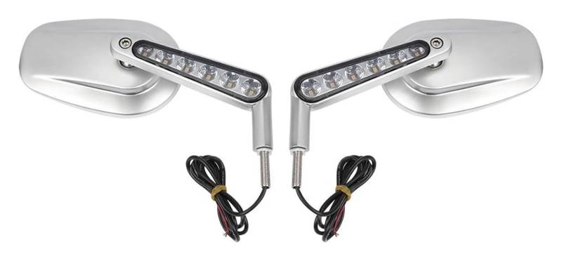 Motorradspiegel Für H&Arley Für VROD Für VRSCF 2009-2017 Motorrad Rückspiegel & Front Blinker Rückspiegel Rückseitenspiegel(Silber) von KPKDCDNTF