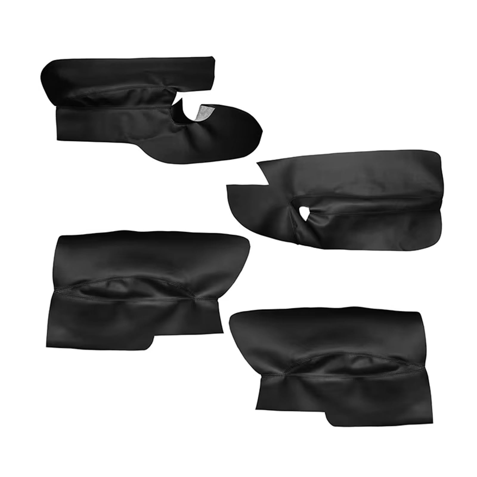 Autoinnenraum 3 Türen Mikrofaser Leder Vorne 2 Türen Armlehne Panel Abdeckung Schutz Trim 4Pcs Für VW Für Golf 5 Für MK5 2005-2010 Zierrahmen(Black) von KPVEVPSTQ