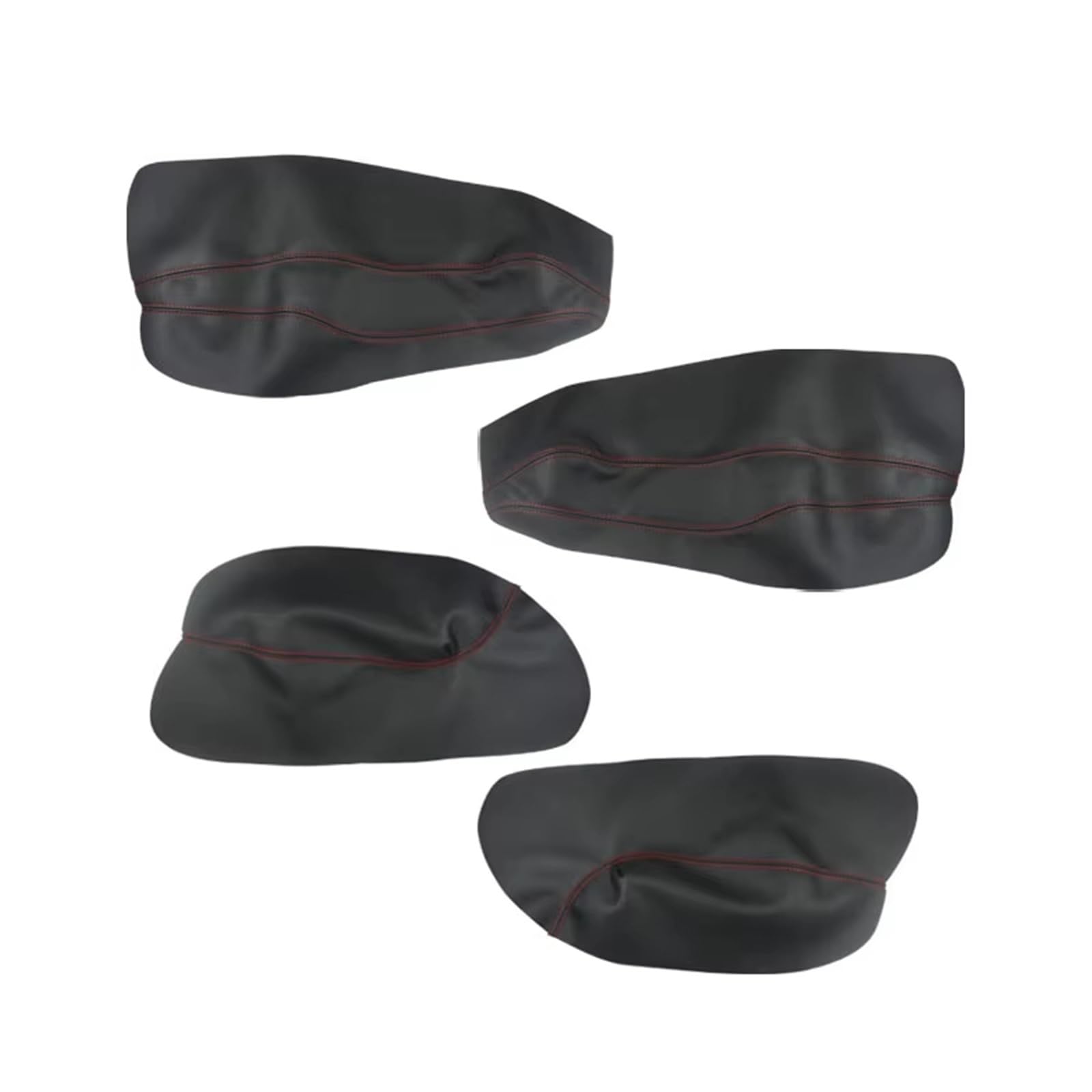 Autoinnenraum Für Ford Für Mondeo 2007-2012 Innentür Armlehne Panel Haut Abdeckung Aufkleber Trim Weiche Leder Tür Panel Abdeckung Zierrahmen(4pcs Black-red line) von KPVEVPSTQ