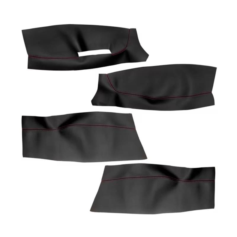 Autoinnenraum Für VW Für Polo Für Fließheck 2004-2011 Autozubehör Tür Armlehne Panel Abdeckung Trim 4 Stücke Tür Panel Abdeckung Zierrahmen(Hatchback Black-red) von KPVEVPSTQ