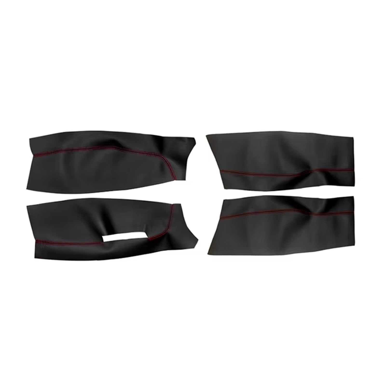 Autoinnenraum Für VW Für Polo Für Fließheck 2004-2011 Autozubehör Tür Armlehne Panel Abdeckung Trim 4 Stücke Tür Panel Abdeckung Zierrahmen(Sedan Black-red) von KPVEVPSTQ