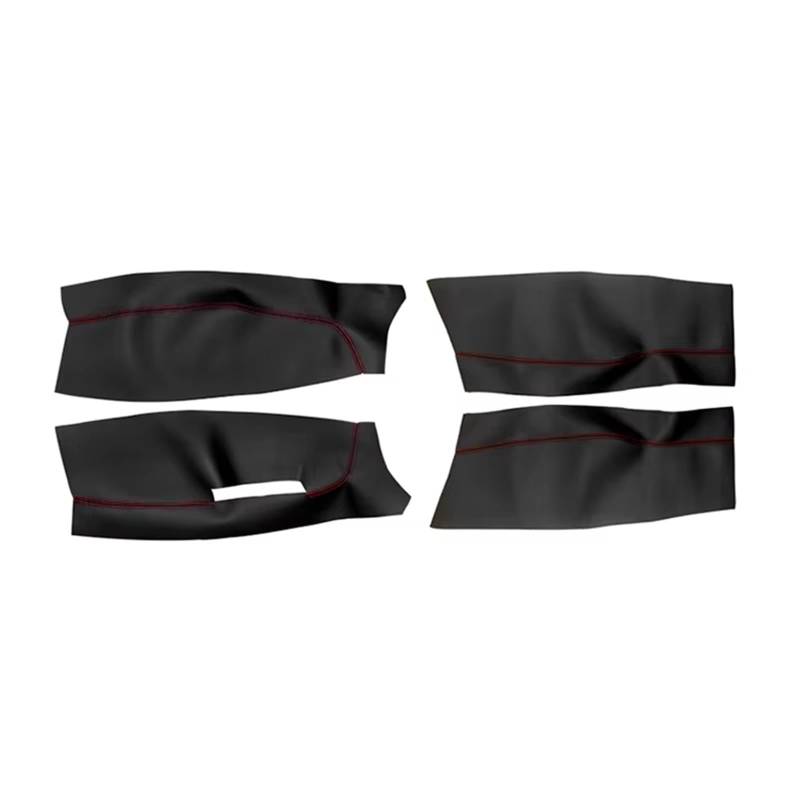 Autoinnenraum Für VW Für Polo Für Fließheck 2004-2011 Autozubehör Tür Armlehne Panel Abdeckung Trim 4 Stücke Tür Panel Abdeckung Zierrahmen(Sedan Black-red) von KPVEVPSTQ