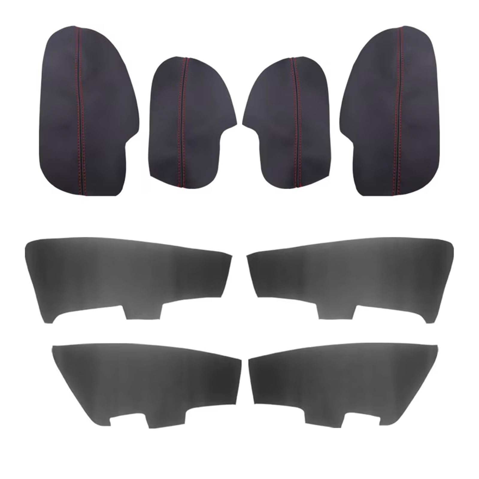 Autoinnenraum Mikrofaser Leder Auto Innentür Armlehne + Türen Panel Abdeckung Aufkleber Ersatz Trim Für Accord 2009 8 Stücke Zierrahmen(8pcs Black-red line) von KPVEVPSTQ