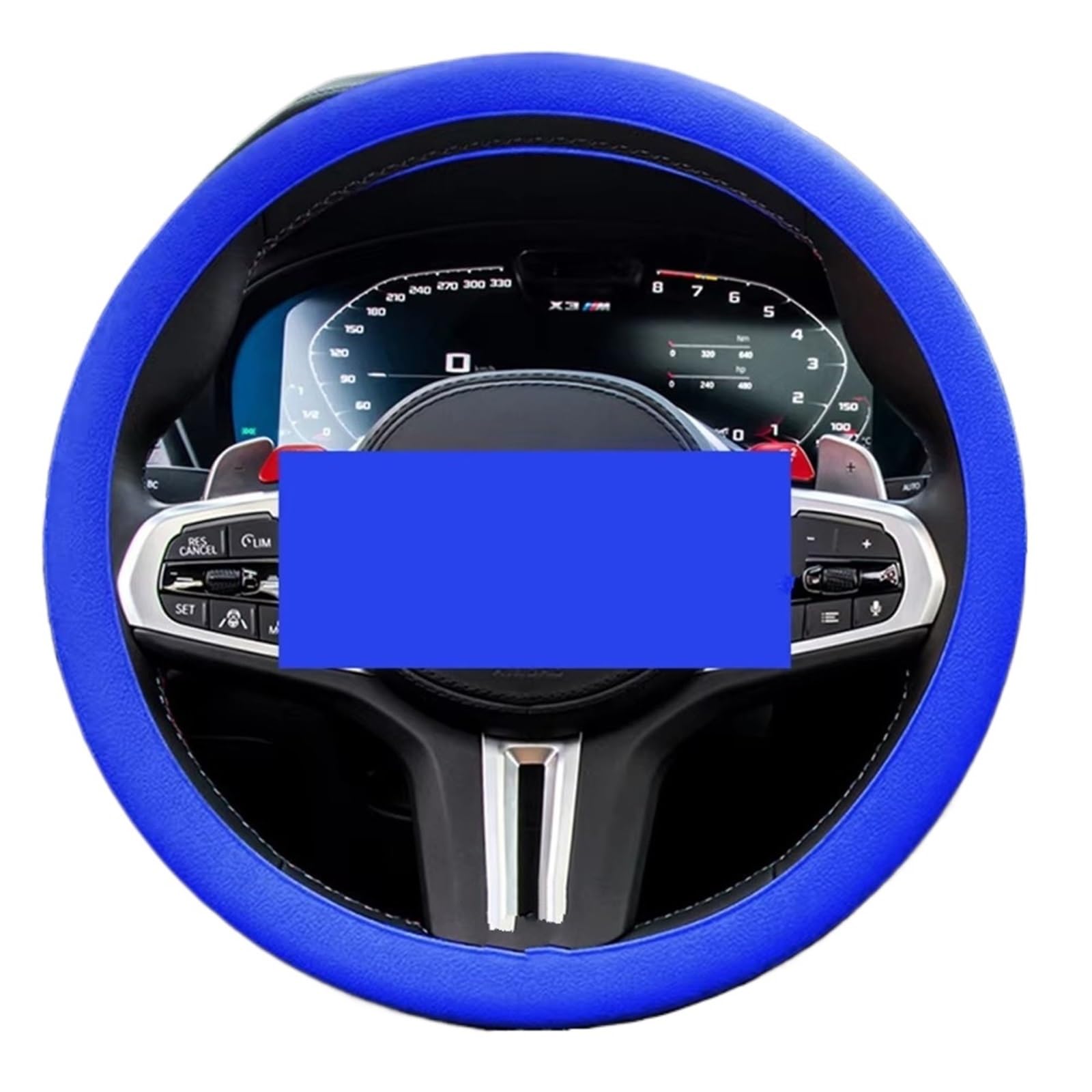 Car Steering Wheel Cover Leather Auto Innen Silica Gel Dekoration Abdeckungen Für Männer Frauen Elastische Schutz Abdeckung Multi Farbe Silikon Auto Lenkrad Abdeckung Universal Steering Wheel Cover(Bl von KPVEVPSTQ