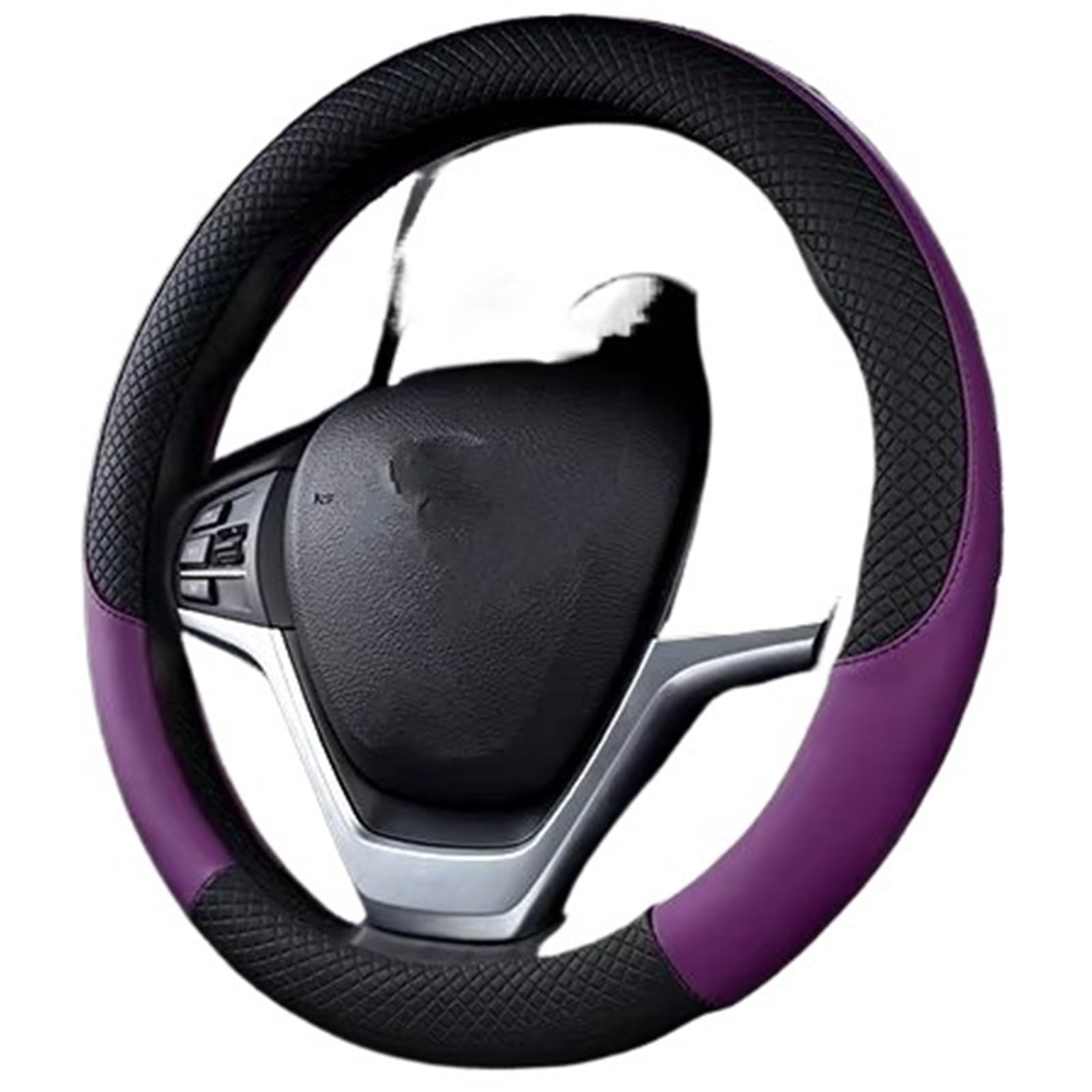 Car Steering Wheel Cover Leather Auto-Styling Anti-fangen Halter Auto Lenkrad Abdeckungen Anti-Slip Leder Sport Auto Lenkrad Schutzhülle Abdeckung Universal Steering Wheel Cover(Purple) von KPVEVPSTQ