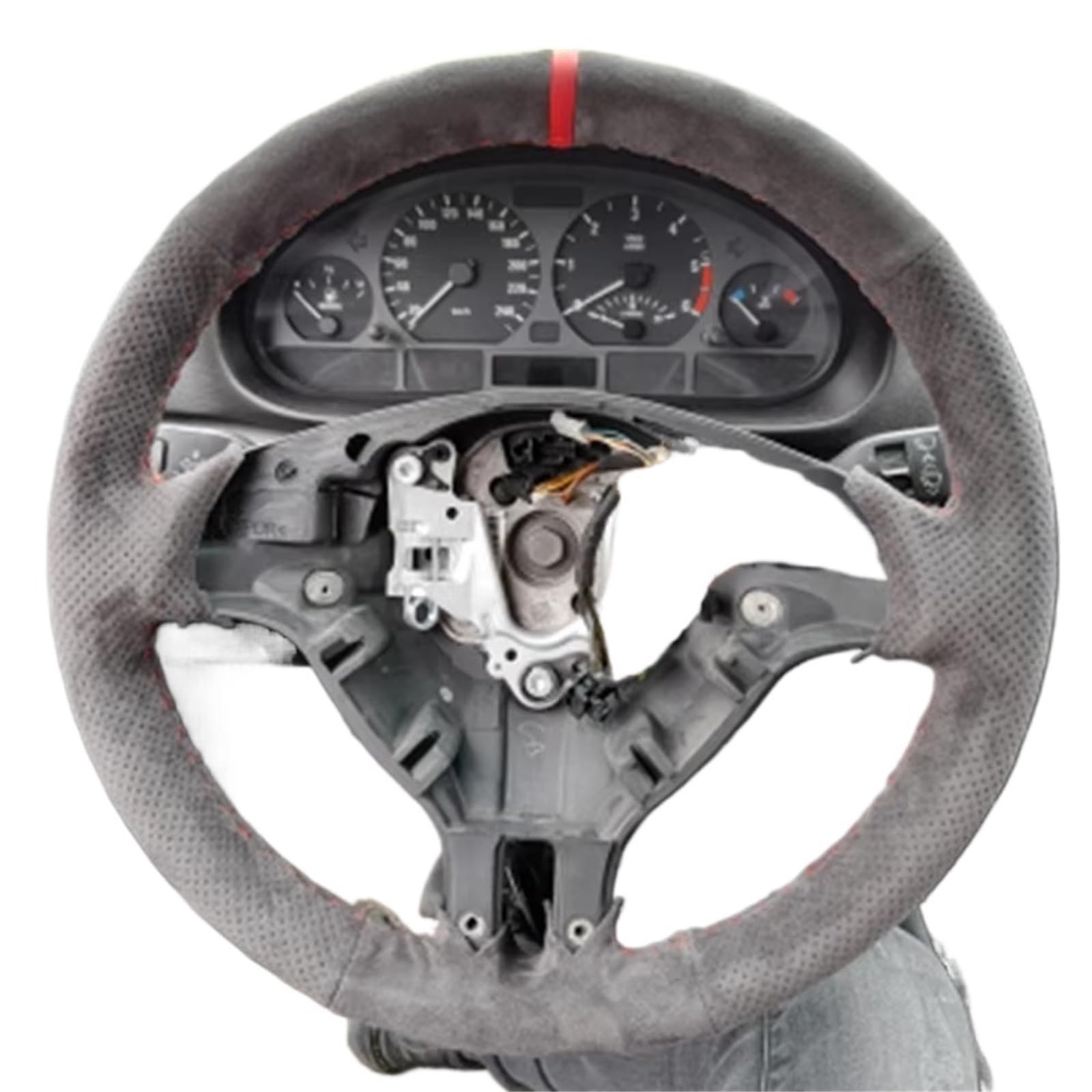 Car Steering Wheel Cover Leather Für E46 Für M3 Für E39 Für 330i Für 540i Auto Zubehör Angepasst Auto Lenkrad Abdeckung Geflecht Auto Innen Universal Steering Wheel Cover von KPVEVPSTQ