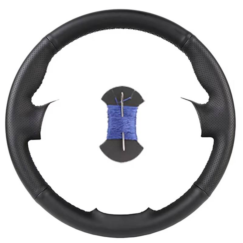 Car Steering Wheel Cover Leather Für E83 Für X3 Für E53 Für X5 2004-2006 Auto Lenkung Wrap Hand-genäht Schwarz Leder Auto Lenkrad Abdeckungen Universal Steering Wheel Cover(Blue) von KPVEVPSTQ