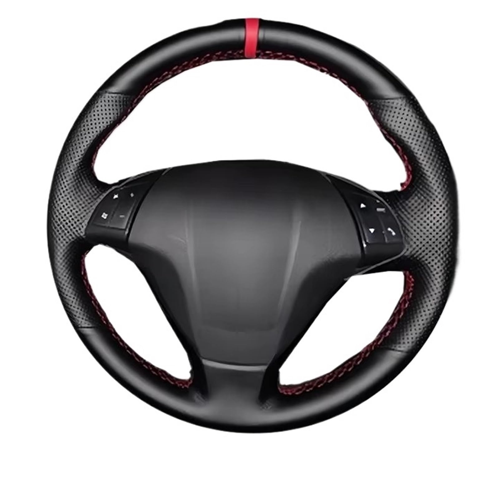 Car Steering Wheel Cover Leather Für FIAT Für Punto Für Bravo Für Linea Für Qubo Für Doblo Auto Zubehör Auto Lenkrad Abdeckung Perforierte Lerther Universal Steering Wheel Cover von KPVEVPSTQ