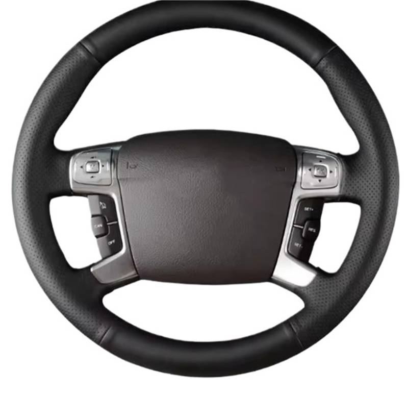 Car Steering Wheel Cover Leather Für Ford Für Mondeo Für Galaxy Für S-Max Braid Auto Lenkrad Abdeckung Lenkung Wrap Auto Zubehör Universal Steering Wheel Cover von KPVEVPSTQ