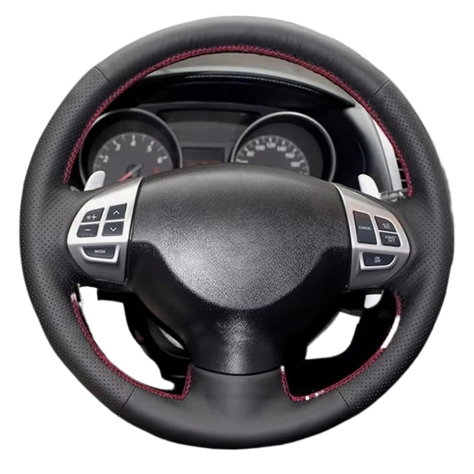 Car Steering Wheel Cover Leather Für Lancer Für X Für 10 2007-2015 Für Outlander 2006-2013 Für ASX 2010-2013 Für Pajero Für Sport Auto Lenkrad Abdeckung Universal Steering Wheel Cover von KPVEVPSTQ