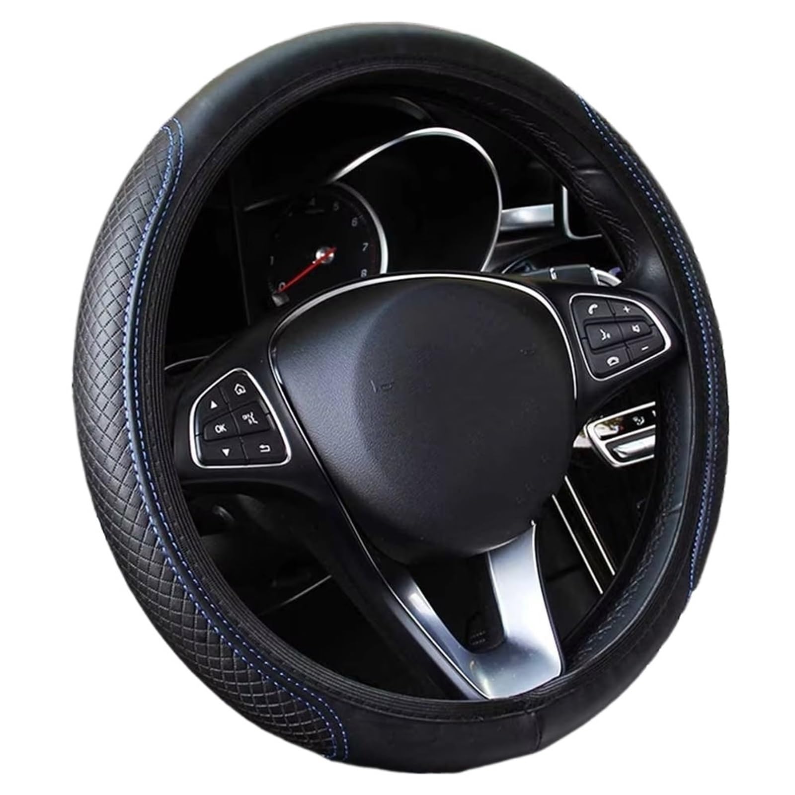 Car Steering Wheel Cover Leather Für Opel Für Astra Für H Für G Für J Für Corsa Universal Auto Lenkrad Abdeckung Universal Steering Wheel Cover(Blue) von KPVEVPSTQ