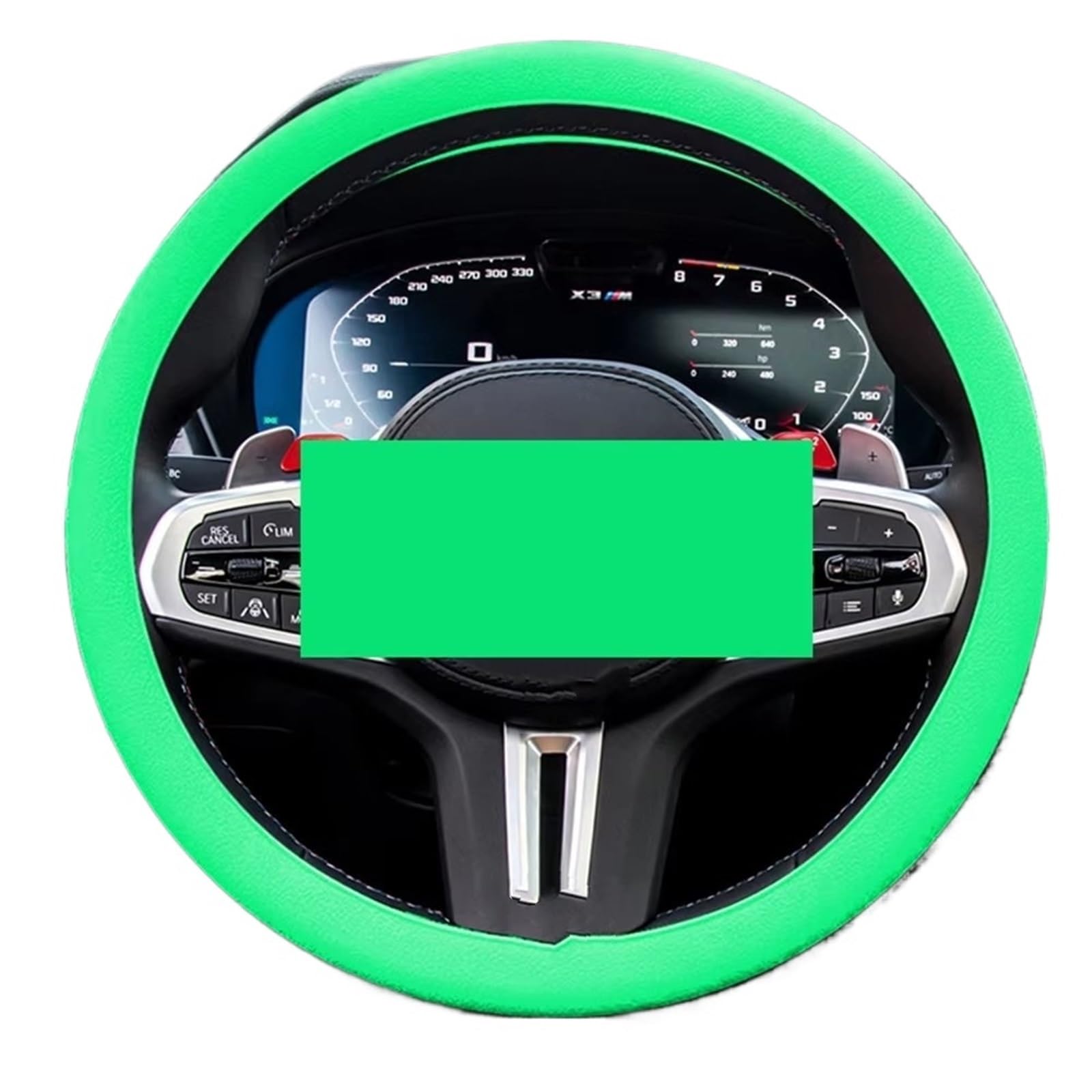 Car Steering Wheel Cover Leather Ganzjahres-Silikon-Lenkrad, Universelle Lenkradabdeckung, Auto-Lenkrad-Griffabdeckung, rutschfest, Verschleißfest Universal Steering Wheel Cover(Green) von KPVEVPSTQ