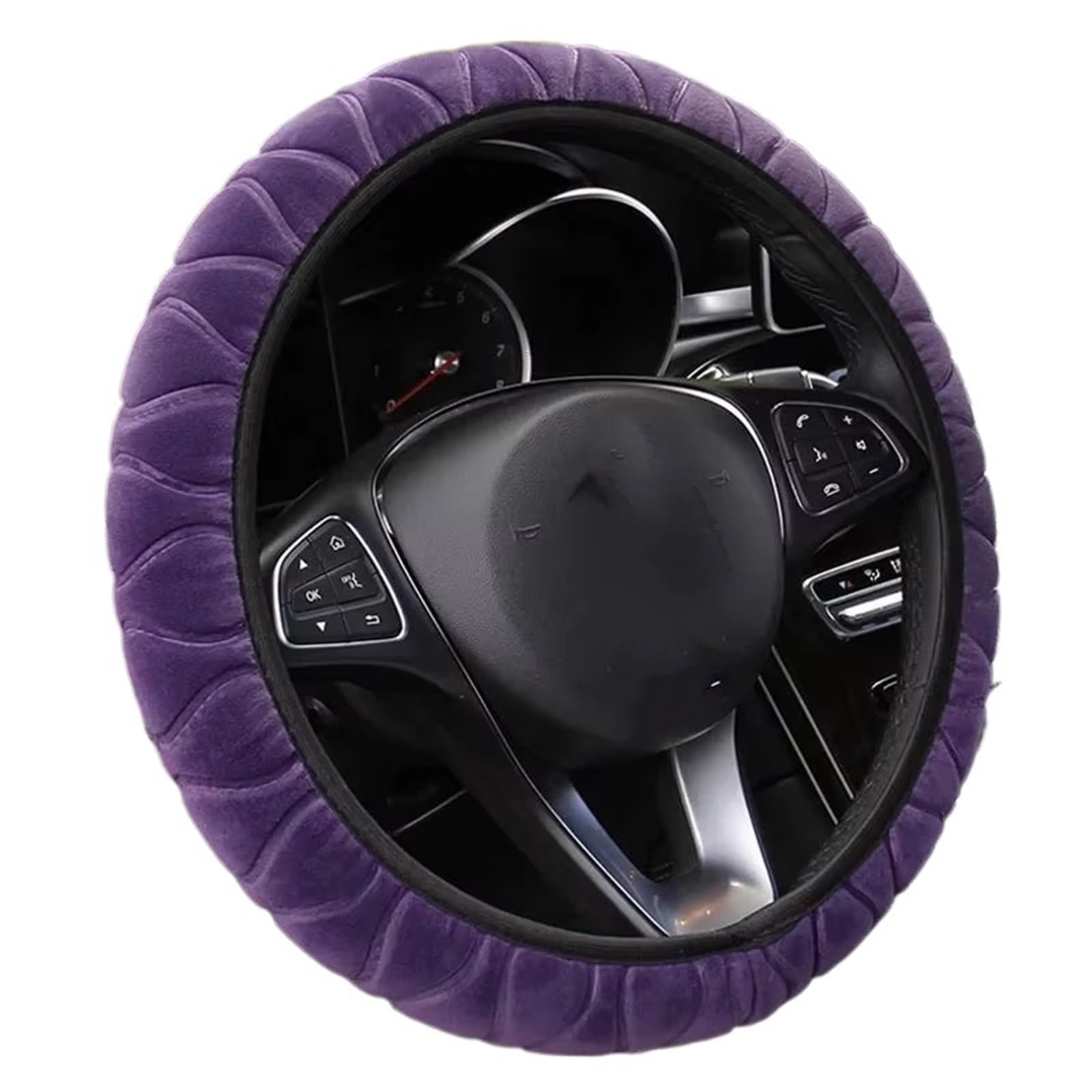 Car Steering Wheel Cover Leather Plüsch-Kragen Für Damen Und Herren, Autozubehör, 37 Cm, Weich, Winter, Warm, Plüsch, Auto-Lenkrad-Abdeckung, Schutz, Dekoration, Super Universal Steering Wheel Cover(P von KPVEVPSTQ