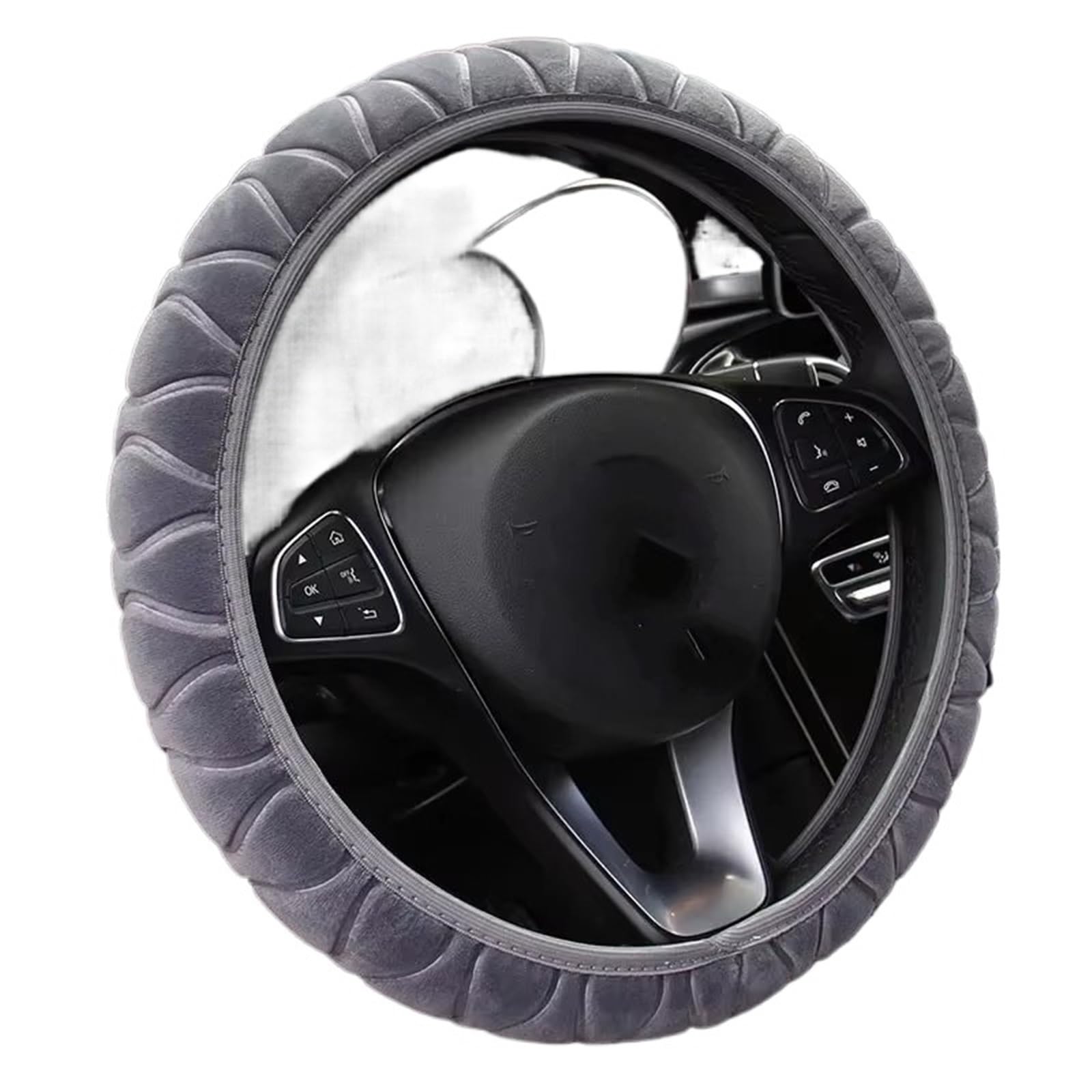 Car Steering Wheel Cover Leather Plüsch-Kragen Für Damen Und Herren, Autozubehör, 37 Cm, Weich, Winter, Warm, Plüsch, Auto-Lenkrad-Abdeckung, Schutz, Dekoration, Super Universal Steering Wheel Cover(G von KPVEVPSTQ