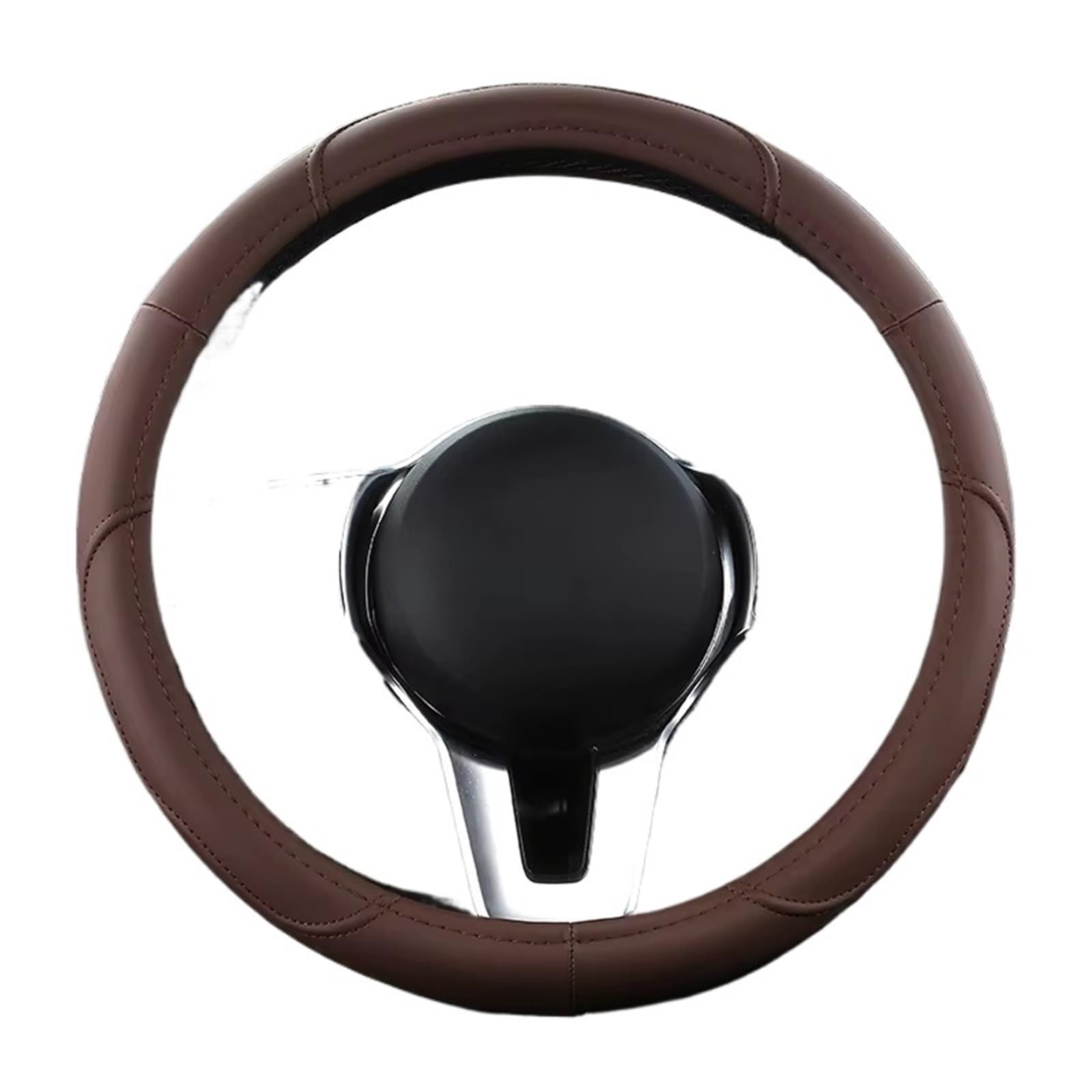 Car Steering Wheel Cover Leather Schutzhülle 38cm Rosa Lenkradbezug Universal Auto Lenkrad Auto Anti-Rutsch-Leder Universal Steering Wheel Cover(Coffee) von KPVEVPSTQ