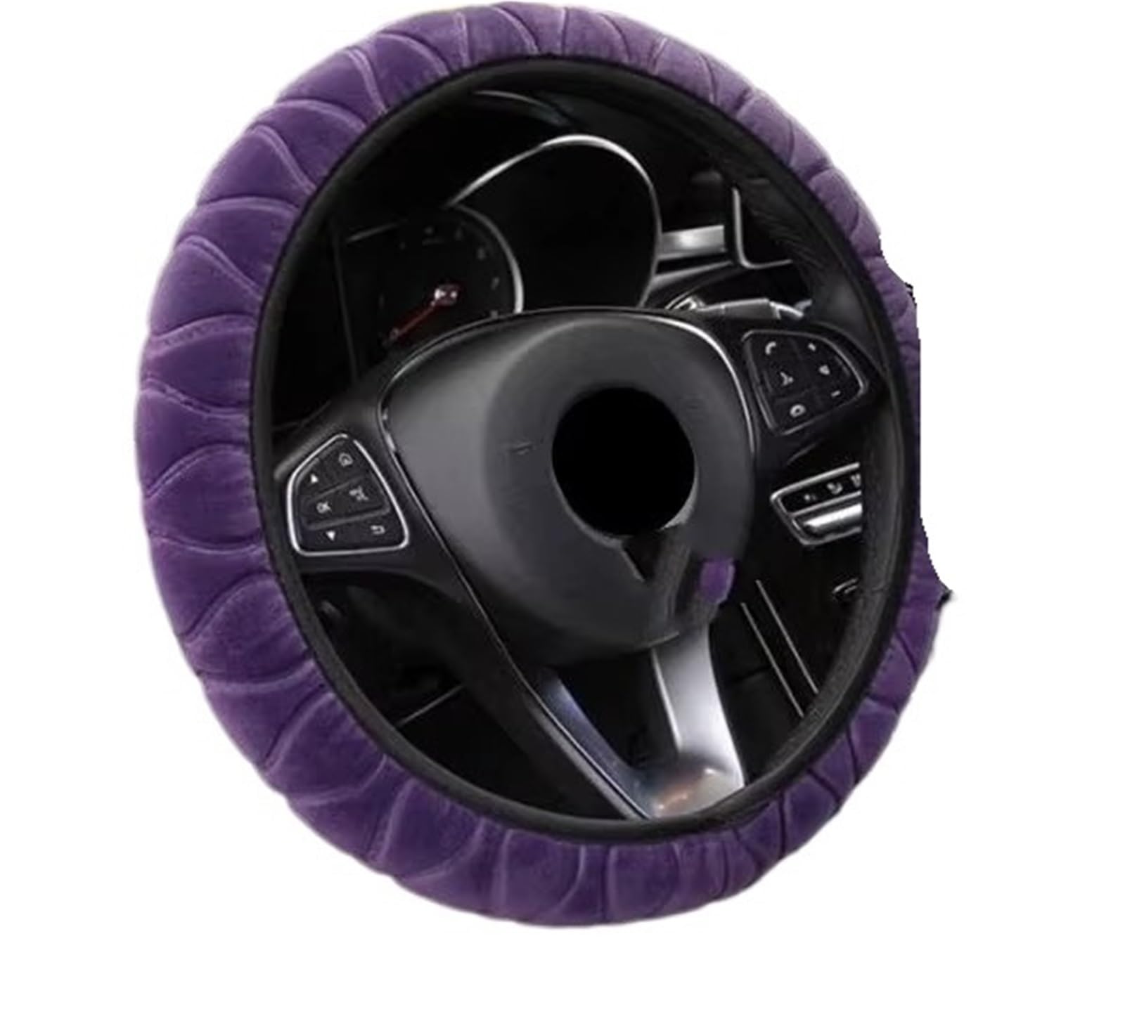 Car Steering Wheel Cover Leather Weiche, Warme Plüsch-Lenkradabdeckung Für Den Winter, Universell, 37–39 cm, Rosa Lenkrad, Auto-Lenkrad-Innenteile Universal Steering Wheel Cover(Purple) von KPVEVPSTQ