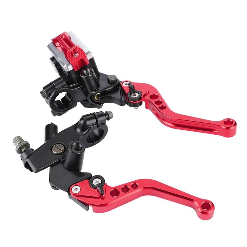 KPVEVPSTQ Kupplungshebel Haltbarkeit Motorrad Kupplung Bremse Hauptzylinder Reservoir Hebel CNC Aluminium Material Kit Fit Für Die Meisten Motorräder Kupplungsarmatur(Red) von KPVEVPSTQ