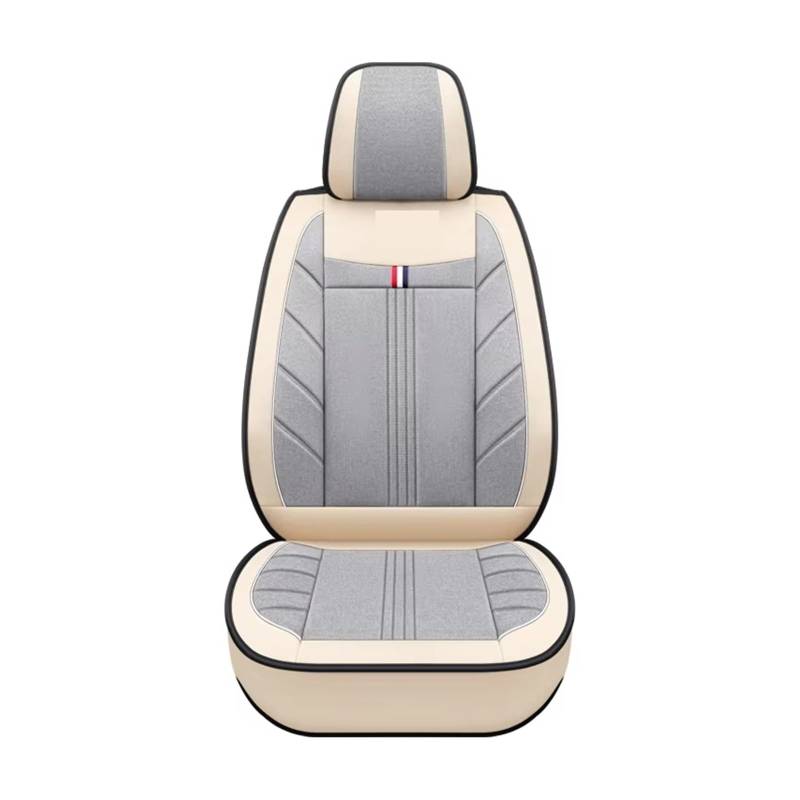 KPVEVPSTQ sitzschoner Schonbezug Autositz Autositzbezüge, Flachs-Autositzbezug, Verschleißfestes Innen-Autozubehör Autositzbezüge Sitzbezug(1Pcs-Balck Beige) von KPVEVPSTQ