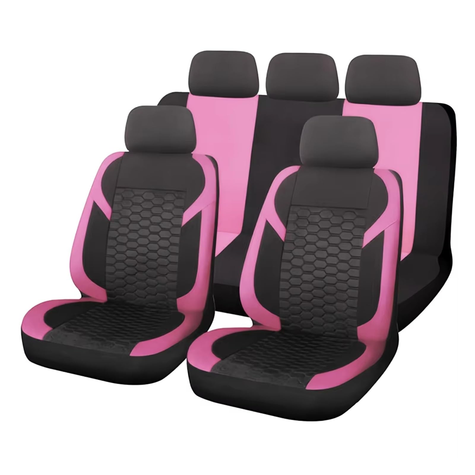 KPVEVPSTQ sitzschoner Schonbezug Autositz Autositzbezüge, Polyester-Mesh-Stoff, Wabenstickerei, Sitzbezüge, Zubehör Für Den Innenraum Autositzbezüge Sitzbezug(Pink) von KPVEVPSTQ