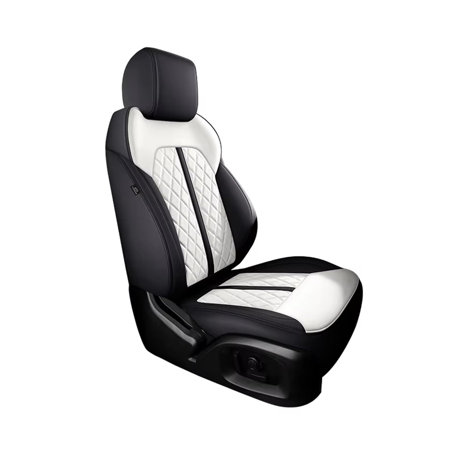 KPVEVPSTQ sitzschoner Schonbezug Autositz Autositzbezüge Für A4 Für B9 Für Avant Four Seasons Anwendbares Leder-Autozubehör Autositzbezüge Sitzbezug(1Pcs-Black White) von KPVEVPSTQ