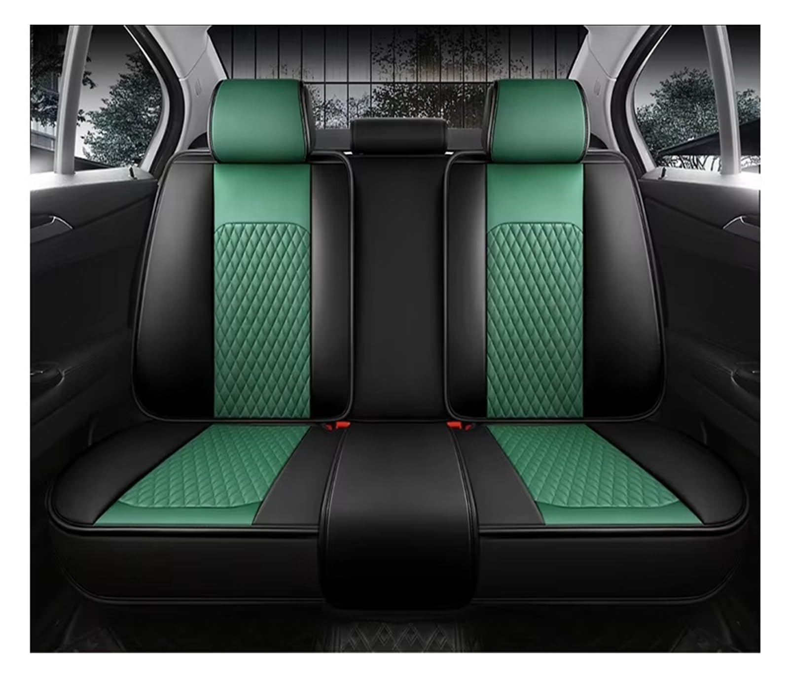 KPVEVPSTQ sitzschoner Schonbezug Autositz Autositzbezüge Für Vw, Für Touareg, Für Amarok, Kratz- Und Staubabweisendes Autozubehör Autositzbezüge Sitzbezug(Rear Seats-Green) von KPVEVPSTQ