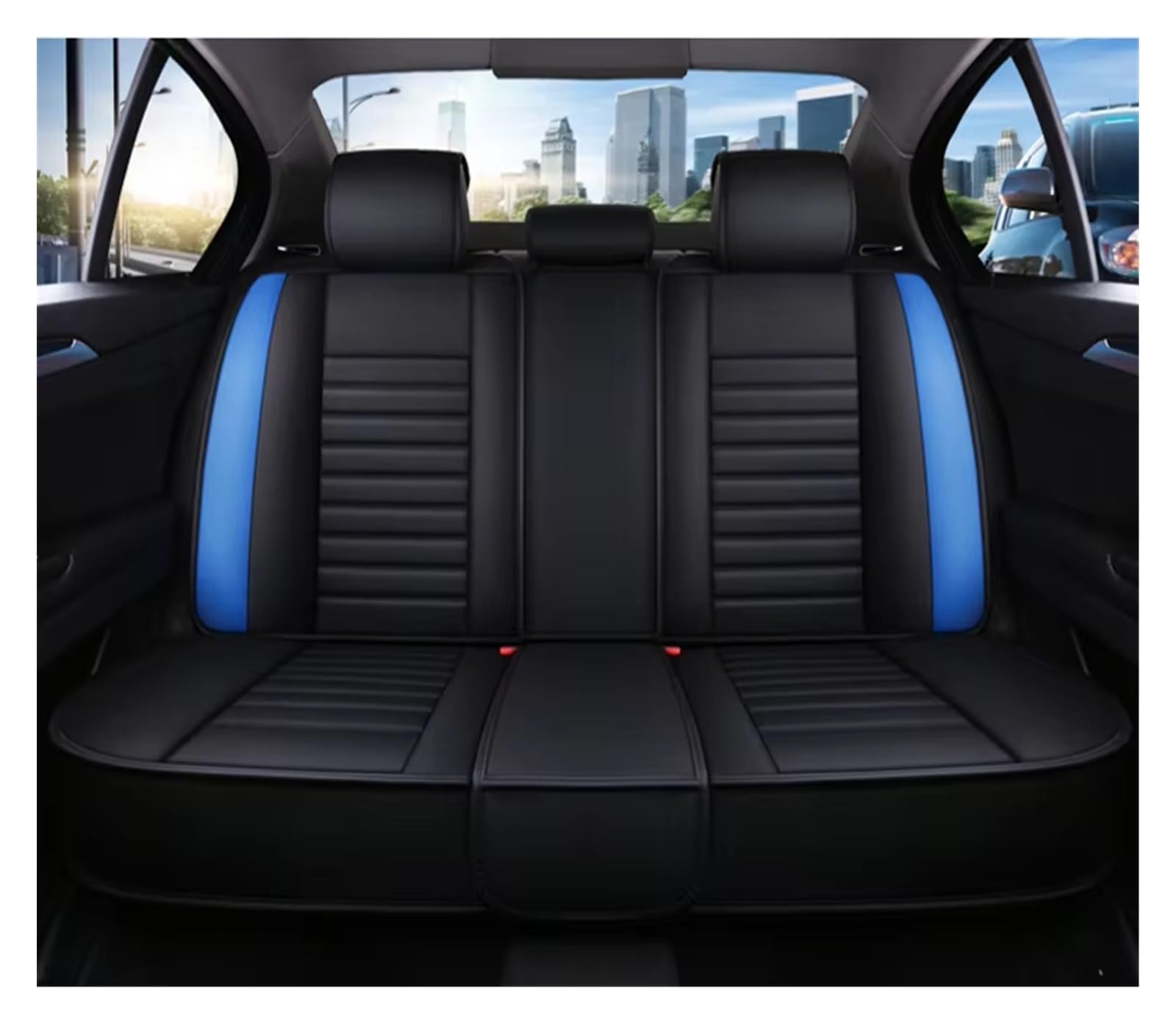 KPVEVPSTQ sitzschoner Schonbezug Autositz Autositzbezüge Wasserdicht Und Feuchtigkeitsbeständig Autositzschoner Auto-Innenausstattung Autositzbezüge Sitzbezug(Rear Seats-Blue) von KPVEVPSTQ