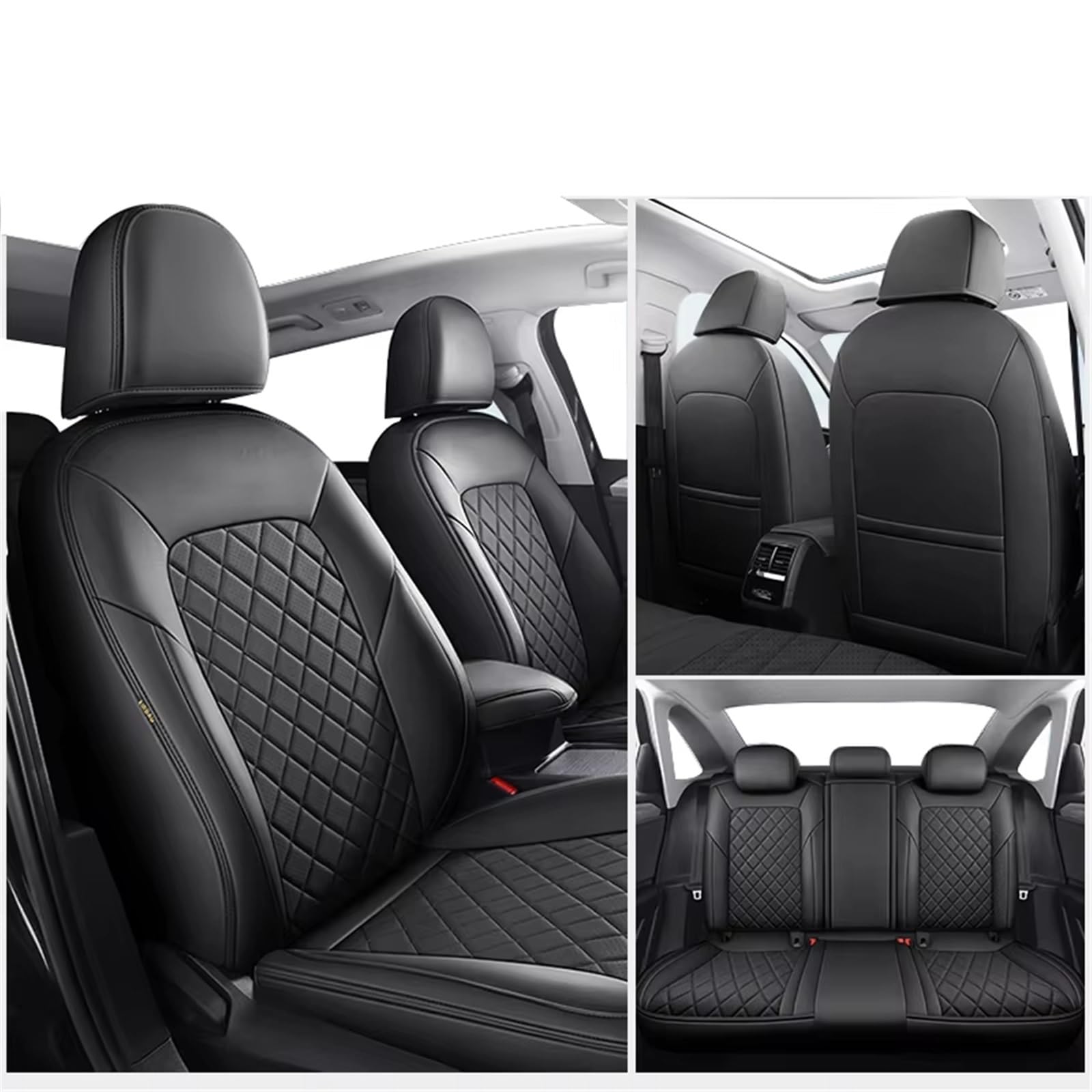 KPVEVPSTQ sitzschoner Schonbezug Autositz Autositzbezug, rutschfest Und Stabil, Autositzschutz, Mann, Geschenk, Auto-Innenausstattung Autositzbezüge Sitzbezug(5Pcs-Black Gray) von KPVEVPSTQ