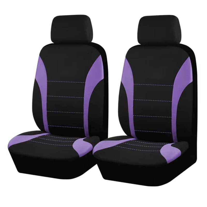 KPVEVPSTQ sitzschoner Schonbezug Autositz Polyester-Autositzbezüge, Zubehör, Innensitzbezug Für Auto, Passend Für Die Meisten Autos, Airbag-kompatibel Autositzbezüge Sitzbezug(Purple 2 Seat) von KPVEVPSTQ