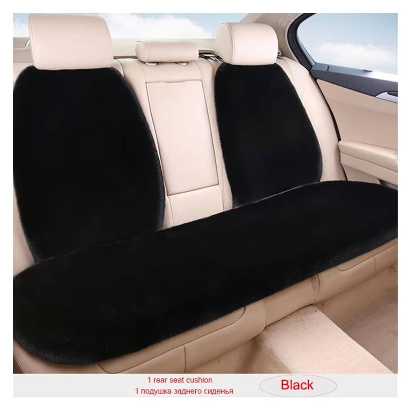 KPVEVPSTQ sitzschoner Schonbezug Autositz Verdickung Plüsch Auto Sitz Abdeckung Winter Warm Halten Kissen Auto Sitz Matte Schützen Für Lada Für KIA Autositzbezüge Sitzbezug(1 Back seat Black) von KPVEVPSTQ