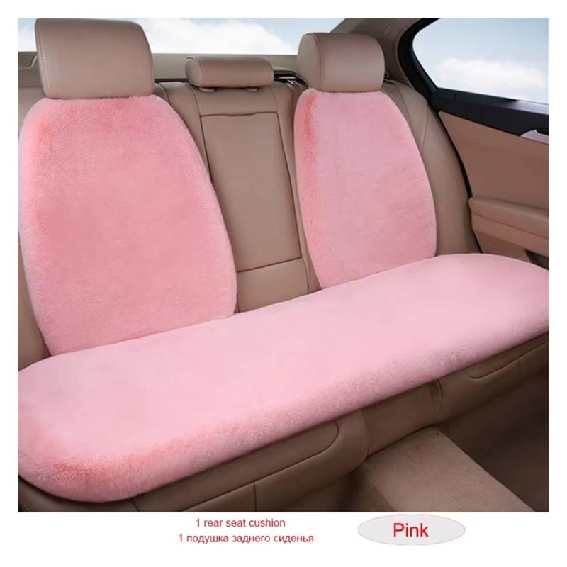 KPVEVPSTQ sitzschoner Schonbezug Autositz Verdickung Plüsch Auto Sitz Abdeckung Winter Warm Halten Kissen Auto Sitz Matte Schützen Für Lada Für KIA Autositzbezüge Sitzbezug(1 Back seat Pink) von KPVEVPSTQ