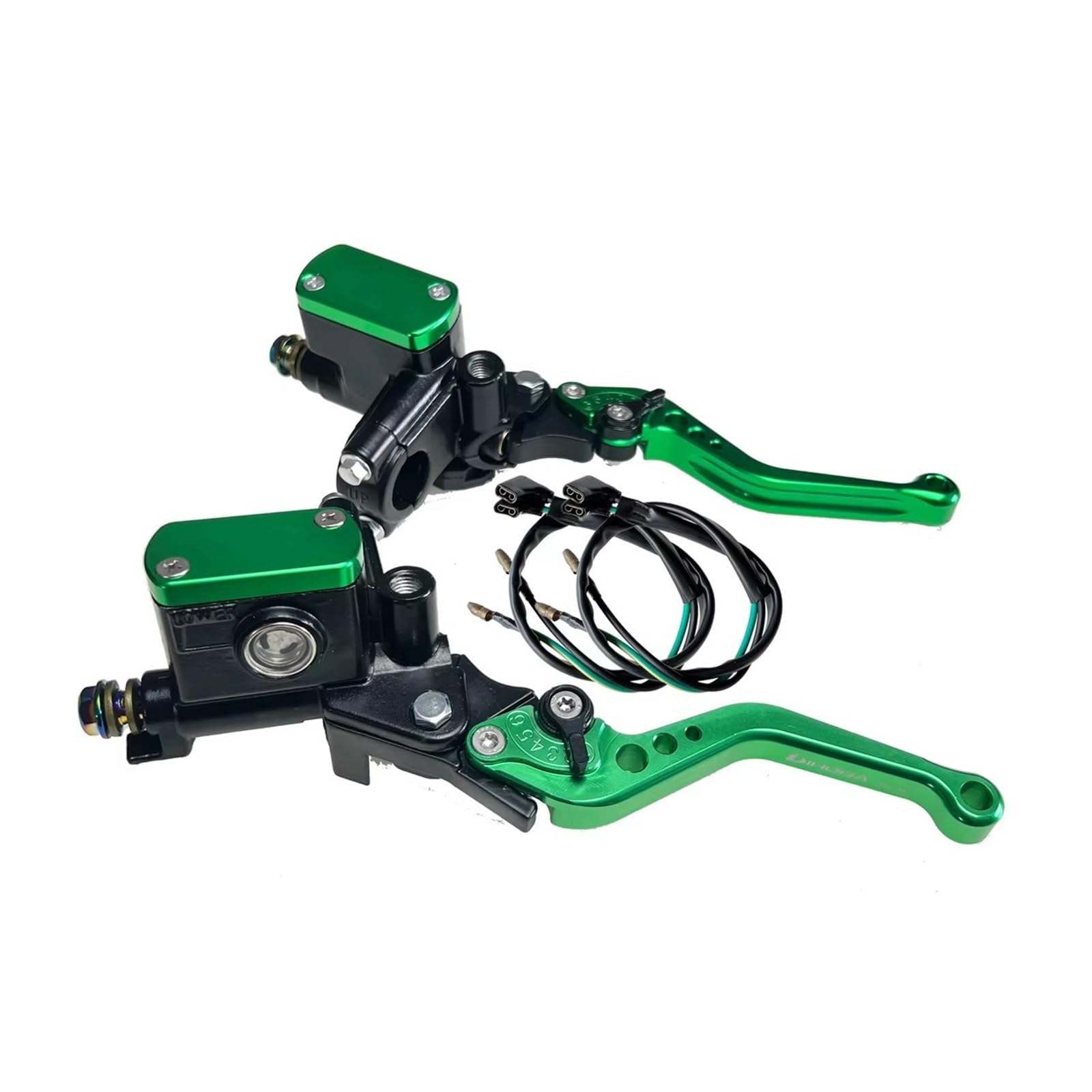 Kupplungshebel 1 Paar Motorrad-Kupplung, Motorrad-Hauptzylinderhebel, Hydraulische Kupplungspumpe, Geeignet Für Die Meisten Motorräder Kupplungsarmatur(Green B) von KPVEVPSTQ