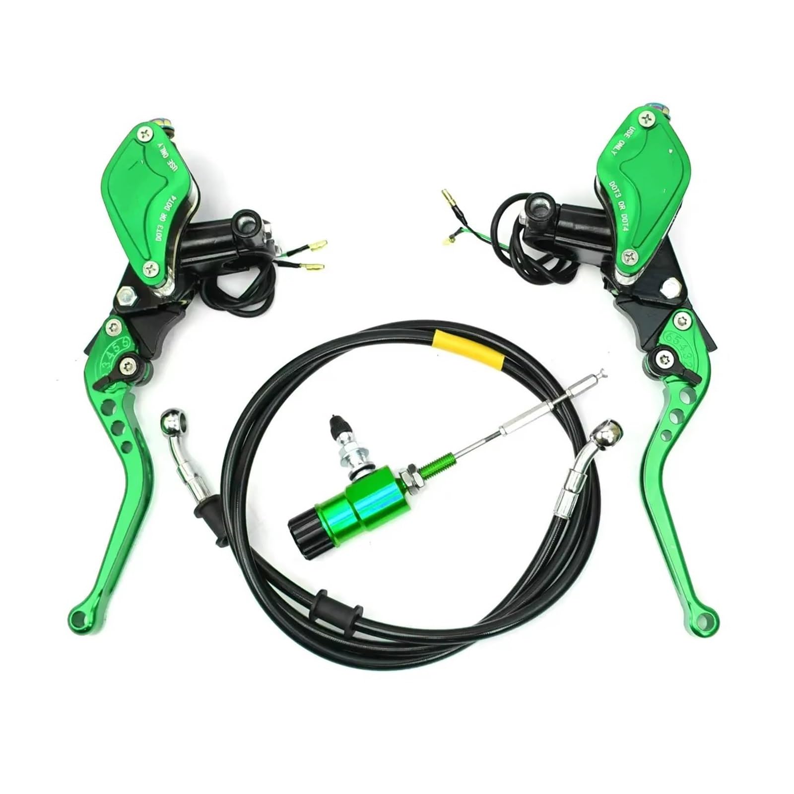 Kupplungshebel 22mm Motorrad Hydraulische Kupplung Kit Hauptbremszylinder Motorrad Universal Anti-Drop Und Anti-Verschleiß-Kupplung Kupplungsarmatur(FY Green) von KPVEVPSTQ