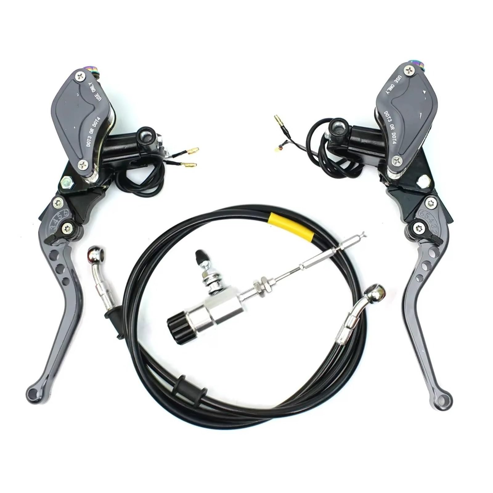 Kupplungshebel 22mm Motorrad Hydraulische Kupplung Kit Hauptbremszylinder Motorrad Universal Anti-Drop Und Anti-Verschleiß-Kupplung Kupplungsarmatur(FY Grey) von KPVEVPSTQ