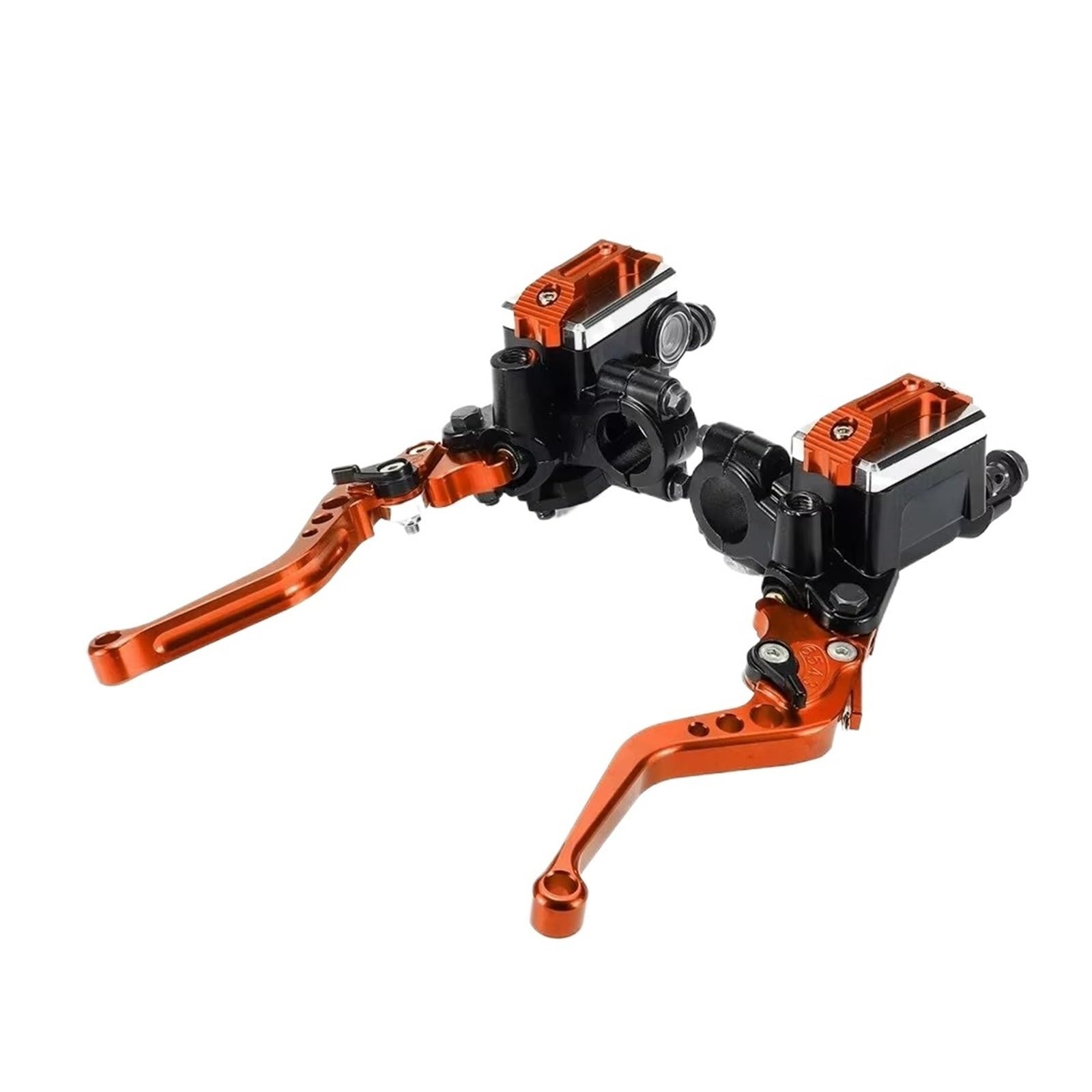 Kupplungshebel 7/8 "Motorrad Hauptzylinder Hydraulische Bremspumpe Kupplungshebel Hydraulische Bremspumpe Kupplung Griff Lenker Für 50CC-300CC Kupplungsarmatur(Orange) von KPVEVPSTQ