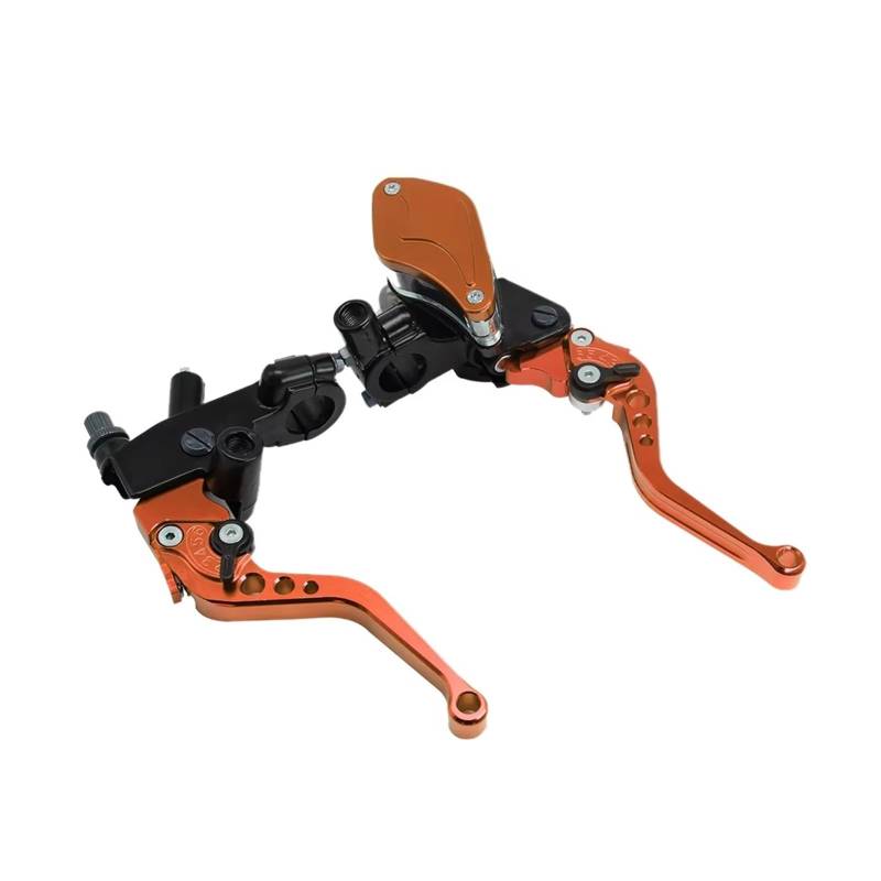 Kupplungshebel Für 50cc-300cc 7/8 "CNC Motorrad Dual Hydraulische Bremse Kupplung Hauptzylinder Reservoir Hebel Dekorieren Zubehör Kupplungsarmatur(Orange Set) von KPVEVPSTQ