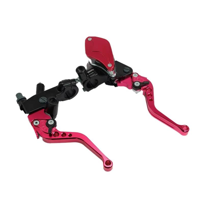 Kupplungshebel Für 50cc-300cc 7/8 "CNC Motorrad Dual Hydraulische Bremse Kupplung Hauptzylinder Reservoir Hebel Dekorieren Zubehör Kupplungsarmatur(Red Set) von KPVEVPSTQ