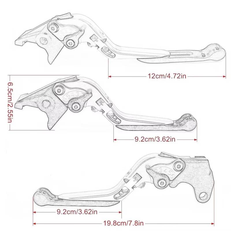 Kupplungshebel Für Yamaha Für MT-07/FZ-07/MT07/FZ07 2014-2023 Motorrad CNC Einstellbare Klapp Ausziehbare Bremse Kupplung Hebel Griff Kupplungsarmatur(BKBKBKBK) von KPVEVPSTQ