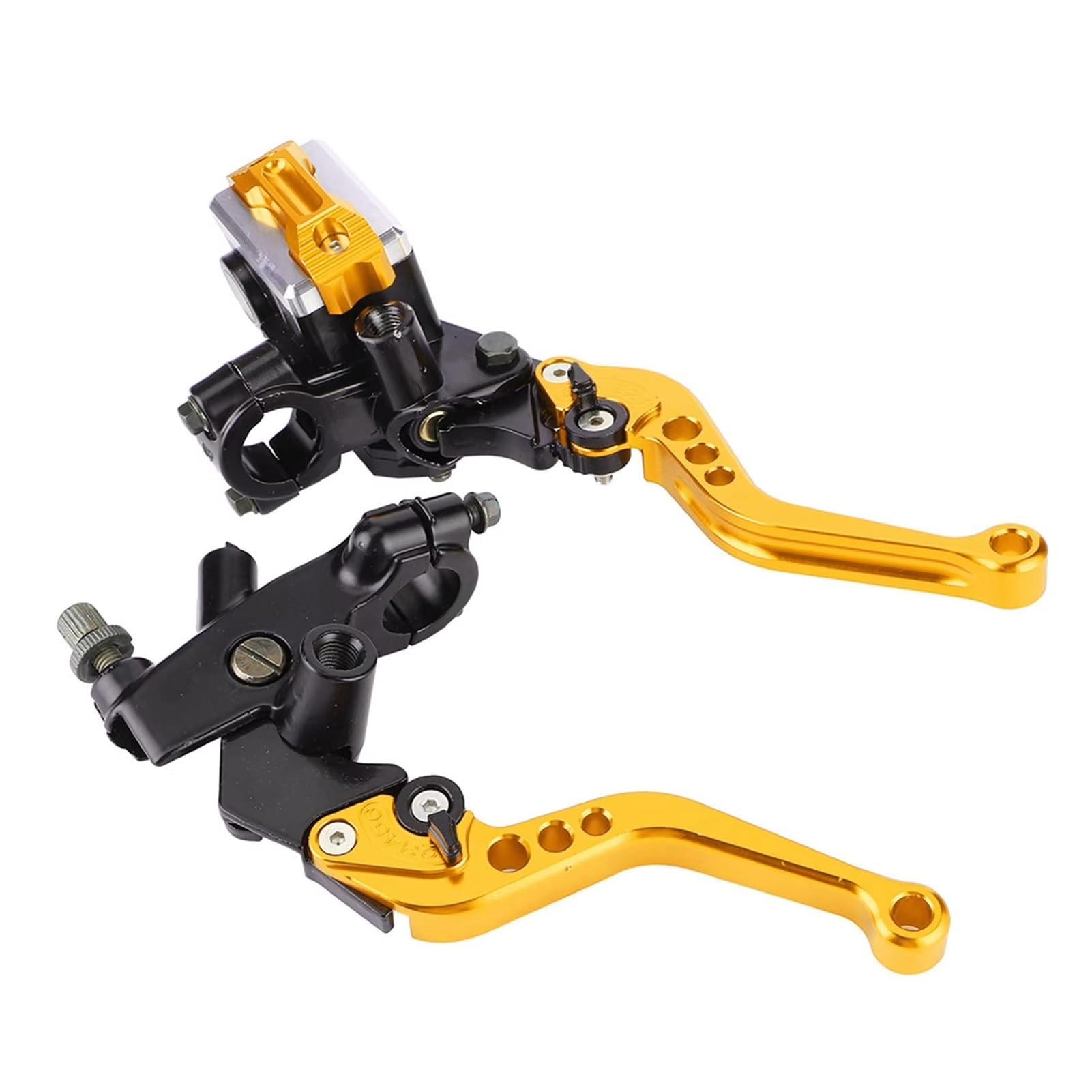 Kupplungshebel Haltbarkeit Motorrad Kupplung Bremse Hauptzylinder Reservoir Hebel CNC Aluminium Material Kit Fit Für Die Meisten Motorräder Kupplungsarmatur(Yellow) von KPVEVPSTQ