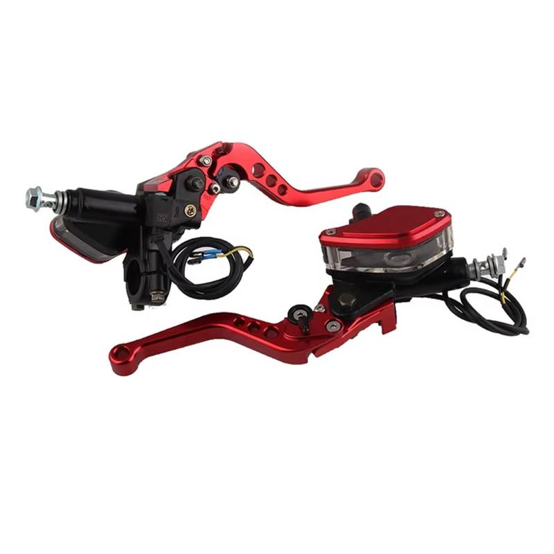 Kupplungshebel Motorrad 22mm Hydraulische Kupplung Bremse Hauptzylinder Pumpe Ölhebel Geeignet Für Die Meisten Motorräder Zubehör Kupplungsarmatur(Red) von KPVEVPSTQ