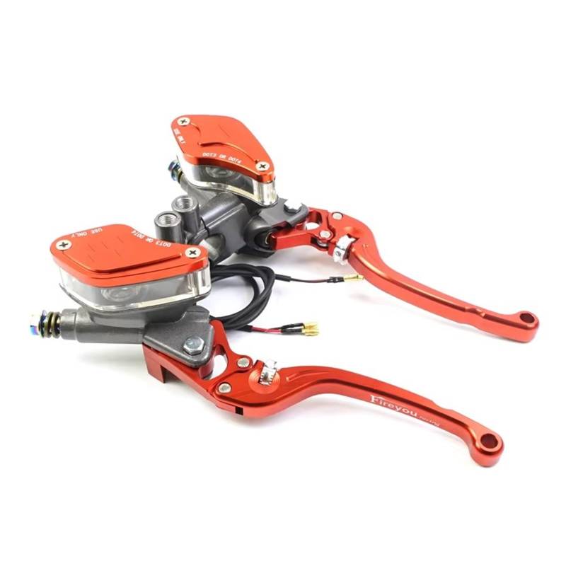 Kupplungshebel Motorrad 6X Einstellhebelgriff Hydraulische Kupplung Bremspumpe Hauptzylinder Racing Geeignet Für Die Meisten Motorräder Kupplungsarmatur(Orange) von KPVEVPSTQ