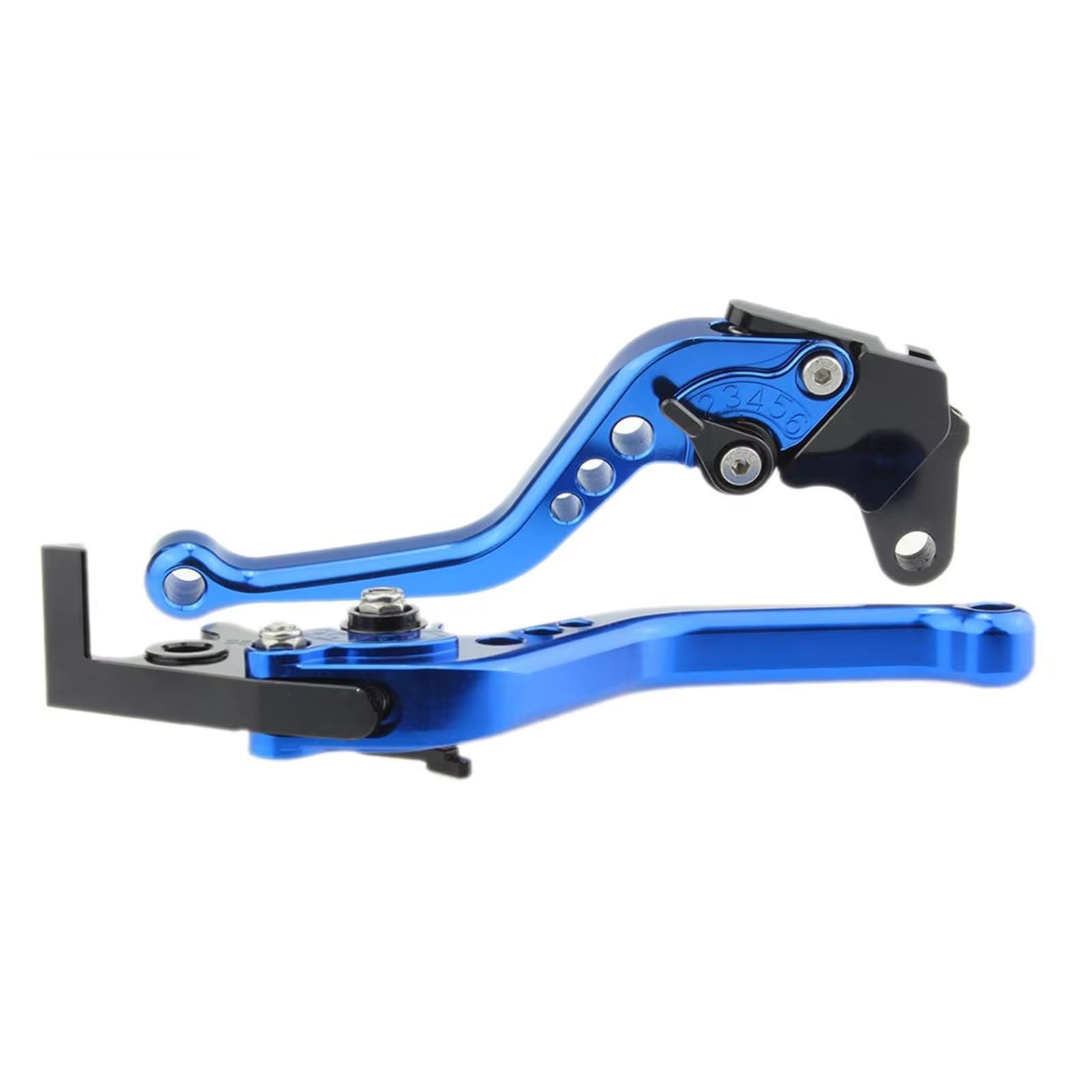 Kupplungshebel Motorrad Bremshebel Motorrad Bremse Kupplung Hebel Einstellbare CNC Griff Für Yamaha Für Tracer 7/700 2021-2024 Zubehör Kupplungsarmatur(Short Blue) von KPVEVPSTQ