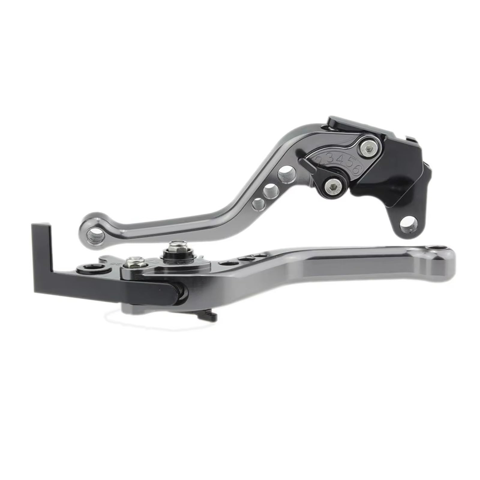 Kupplungshebel Motorrad Bremshebel Motorrad Bremse Kupplung Hebel Einstellbare CNC Griff Für Yamaha Für Tracer 7/700 2021-2024 Zubehör Kupplungsarmatur(Short Grey) von KPVEVPSTQ