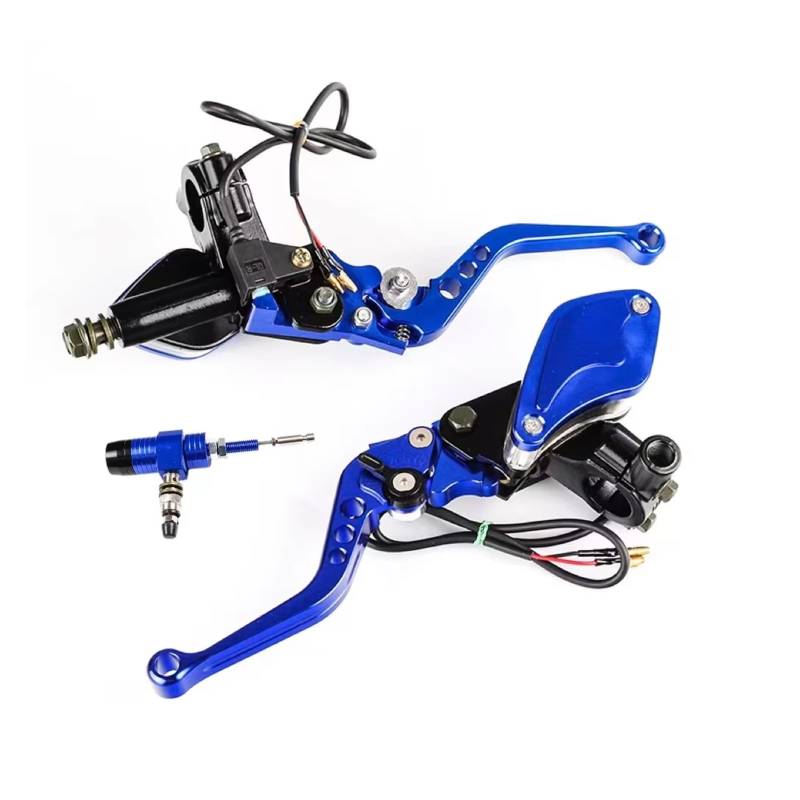 Kupplungshebel Motorrad-CNC-Aluminium-Hydraulikkupplungssatz, Hauptbremszylinder-Bremshebel, Geeignet Für Die Meisten Motorräder Kupplungsarmatur(Blue Set) von KPVEVPSTQ